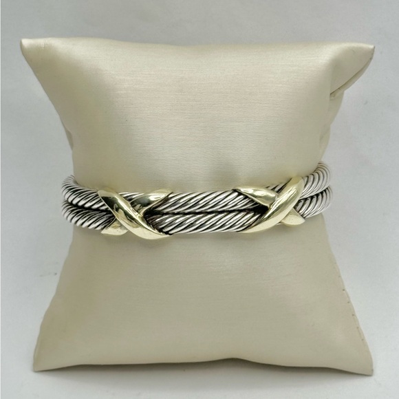 David Yurman 10mm Double Cable Gold Double
X Bracelet - Picture 4 of 8